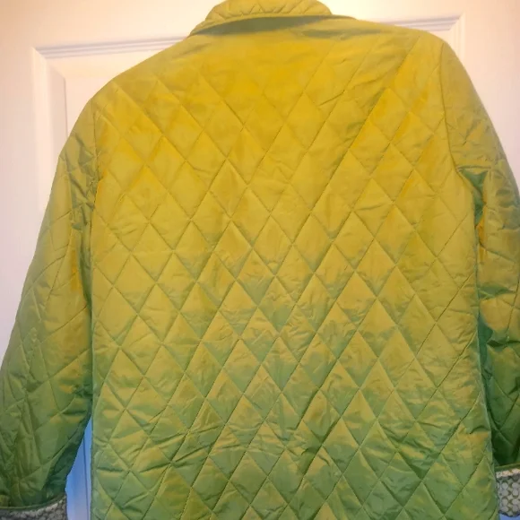 Coach Green Quilted Lightweight Jacket Diamond Stitching . Size Large - Picture 3 of 9